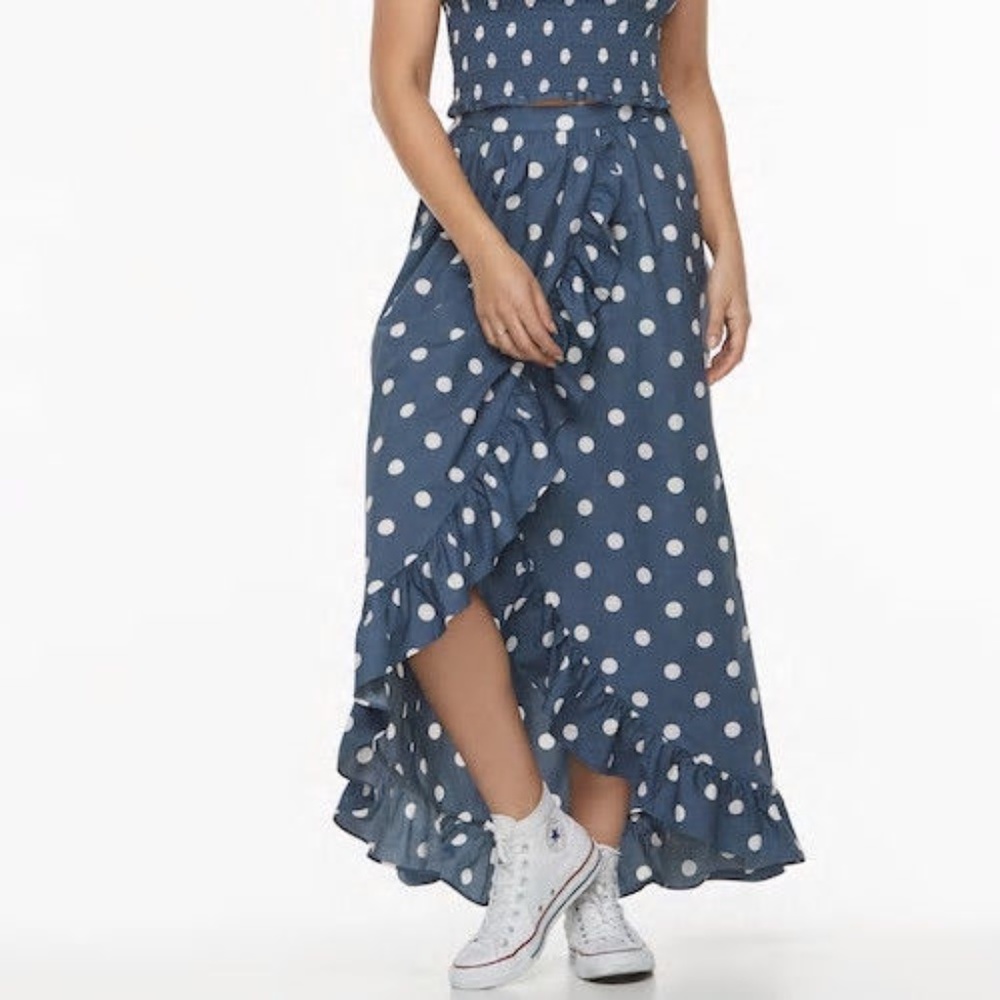 K/LAB Polka Dots XL Juniors Asymmetric Skirt NWT